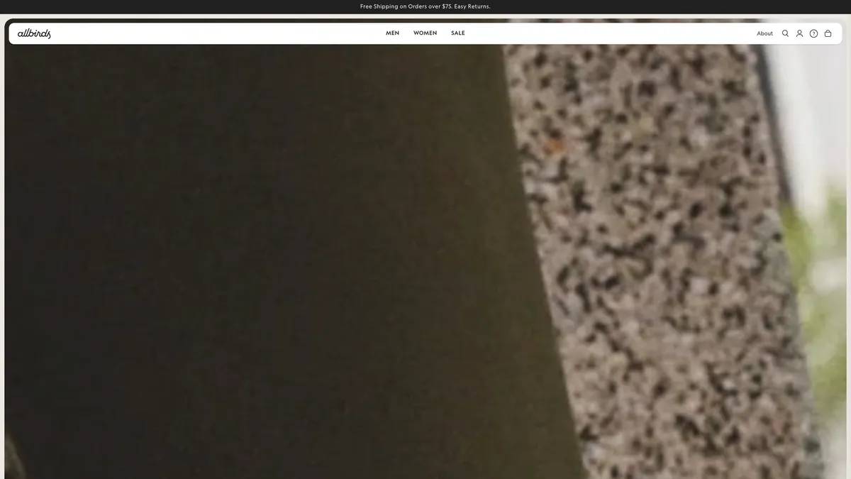 Screenshot of Allbirds