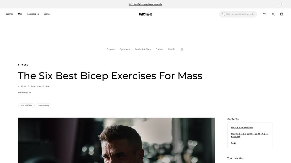 Desktop screenshot from Gymshark website.